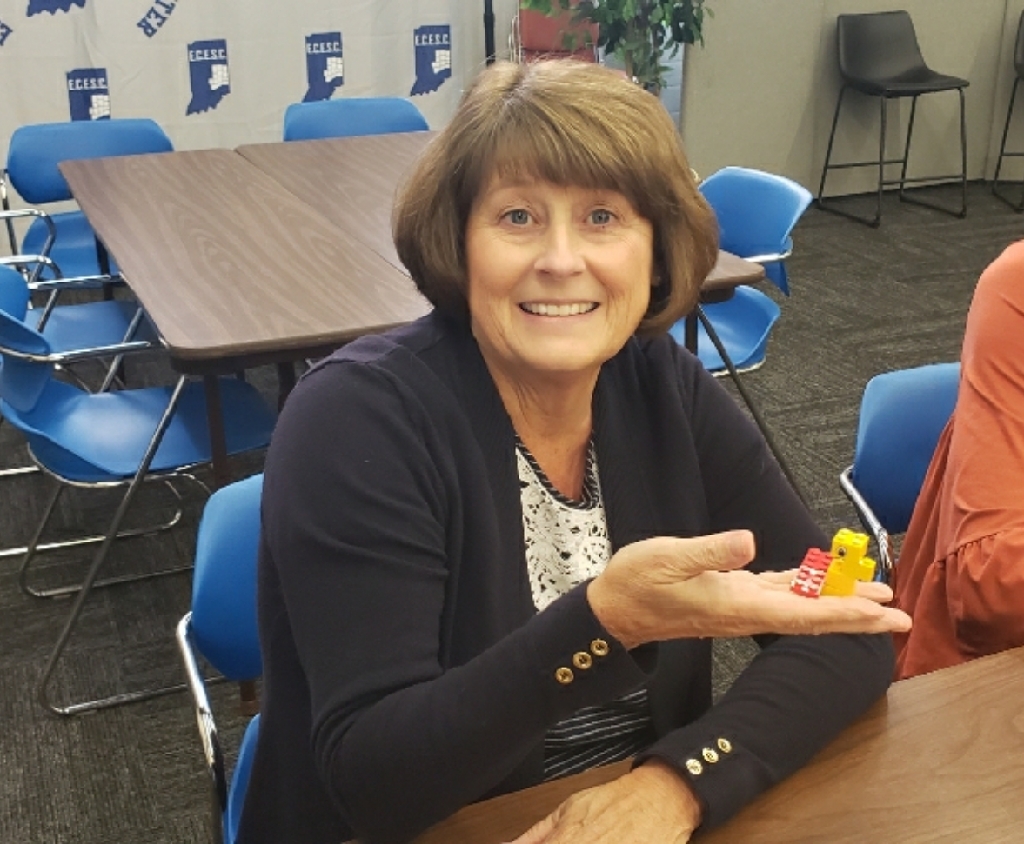 Jo Ann with her Lego duck.