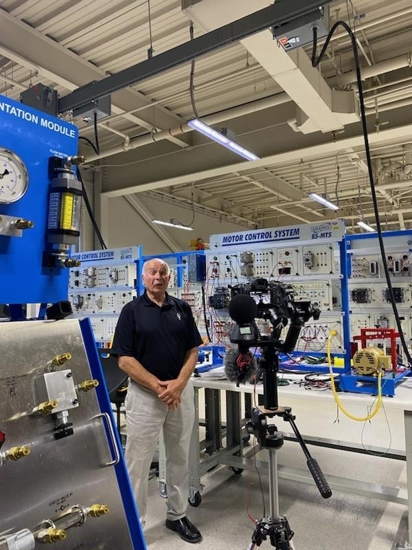 Recording a segment at Ivy Tech Anderson. 
